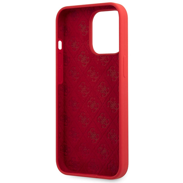 Guess GUHCP13XLSLMGRE iPhone 13 Pro Max 6.7" red/burgundy hard case Silicone Vintage Gold Logo