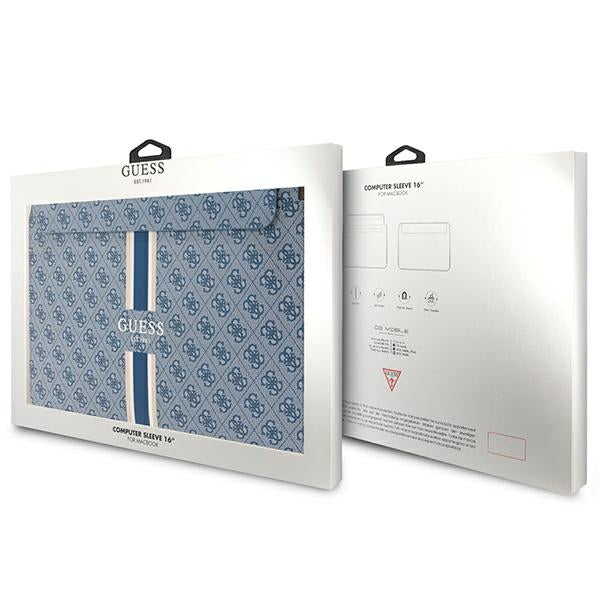 Guess 4G Printed Stripes cover for a 16" laptop - blue