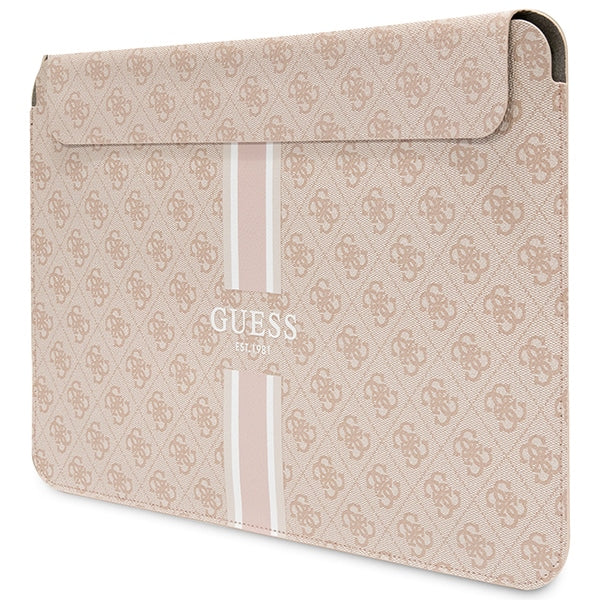 Guess 4G Printed Stripes cover for a 16" laptop - pink
