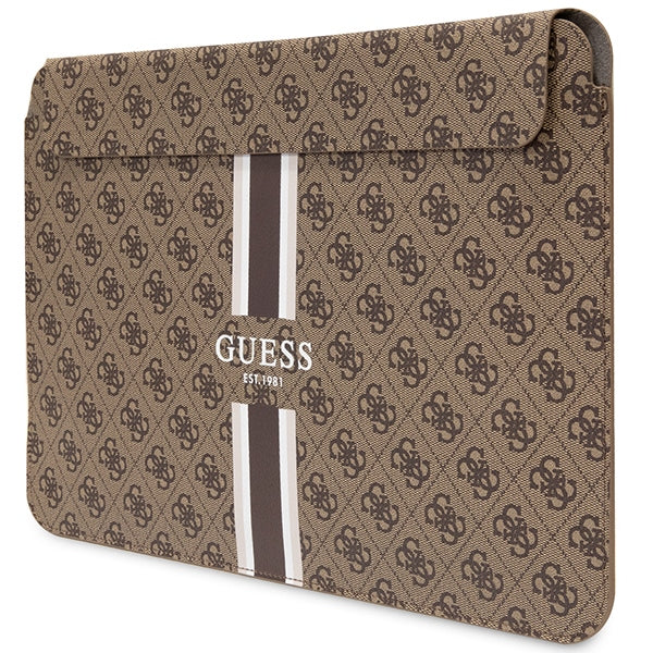 Guess 4G Printed Stripes cover for a 16" laptop - brown