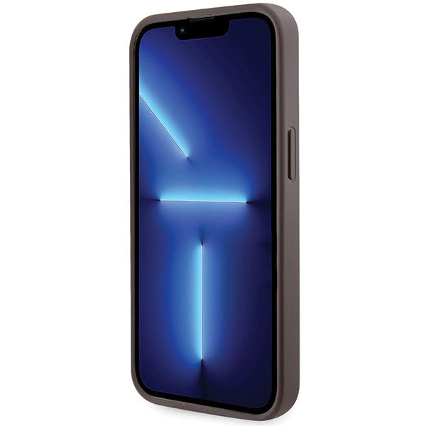 Guess GUHCP13LP4TDSCPW Case for iPhone 13 Pro / 13 - Brown Crossbody 4G Metal Logo