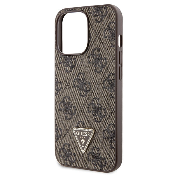 Guess GUHCP13LP4TDSCPW Case for iPhone 13 Pro / 13 - Brown Crossbody 4G Metal Logo