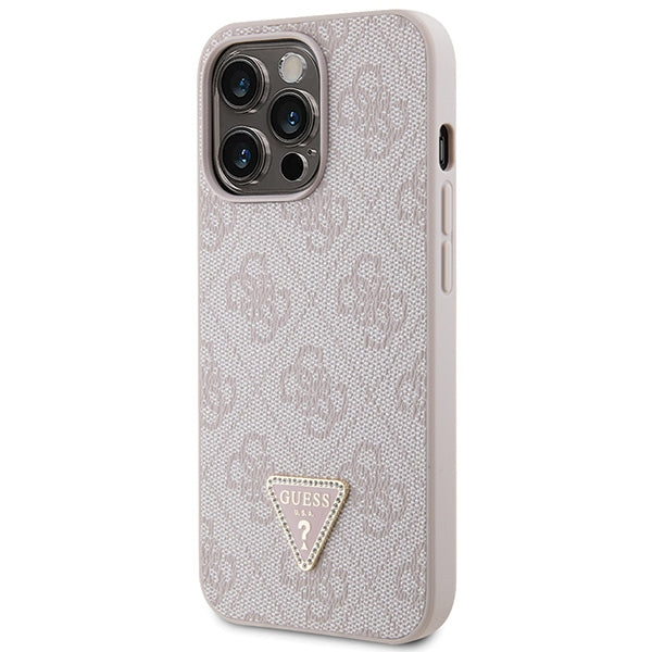 Guess GUHCP13XP4TDSCPP case for iPhone 13 Pro Max 6.7" - pink Crossbody 4G Metal Logo