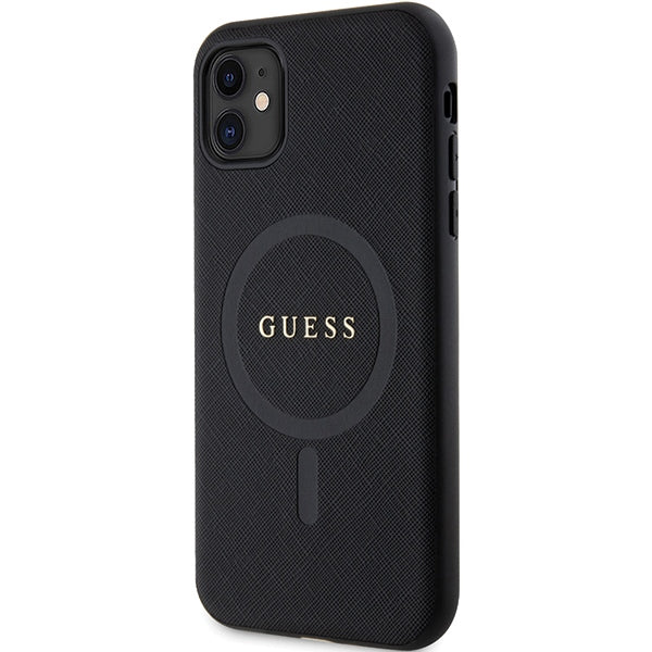 Guess GUHMN61PSAHMCK case for iPhone 11 / Xr - black Saffiano MagSafe