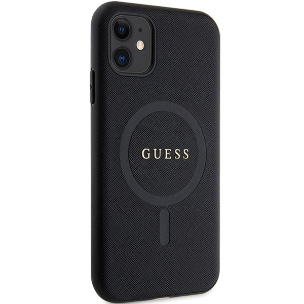 Guess GUHMN61PSAHMCK case for iPhone 11 / Xr - black Saffiano MagSafe
