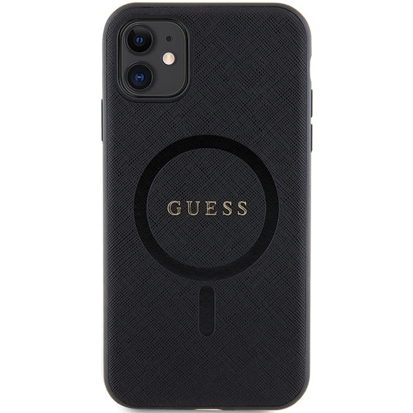 Guess GUHMN61PSAHMCK case for iPhone 11 / Xr - black Saffiano MagSafe