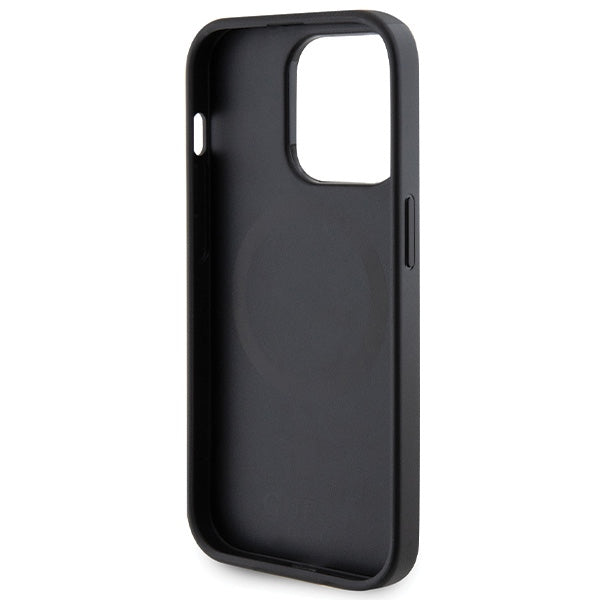 Guess GUHMP14LPSAHMCK case for iPhone 14 Pro - black Saffiano MagSafe