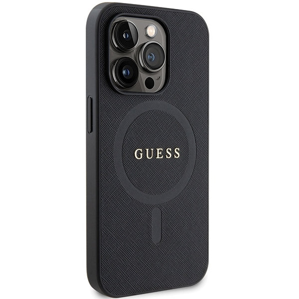 Guess GUHMP14XPSAHMCK case for iPhone 14 Pro Max 6.7" - black Saffiano MagSafe