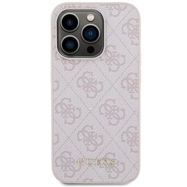 Guess 4G Metal Gold Logo case for iPhone 15 Pro - pink
