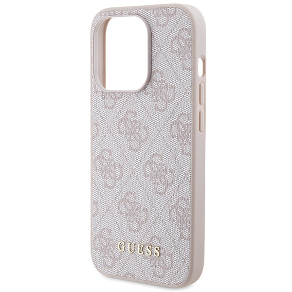Guess 4G Metal Gold Logo case for iPhone 15 Pro - pink