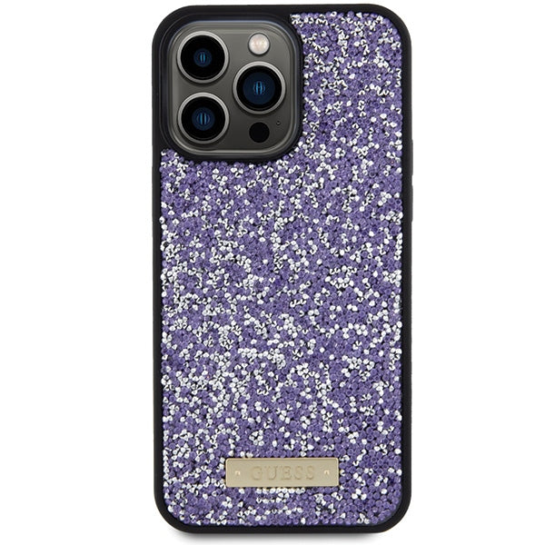 Guess Rhinestone Metal Logo case for iPhone 15 Pro - pink
