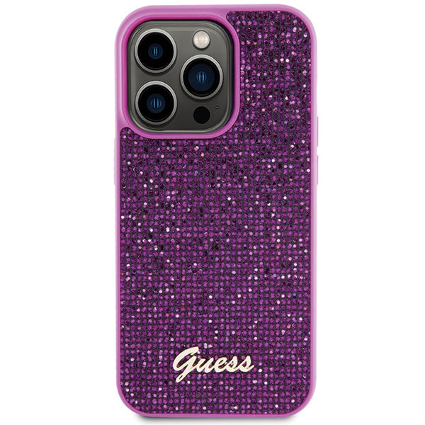 Guess Disco Metal Script case for iPhone 15 Pro - pink