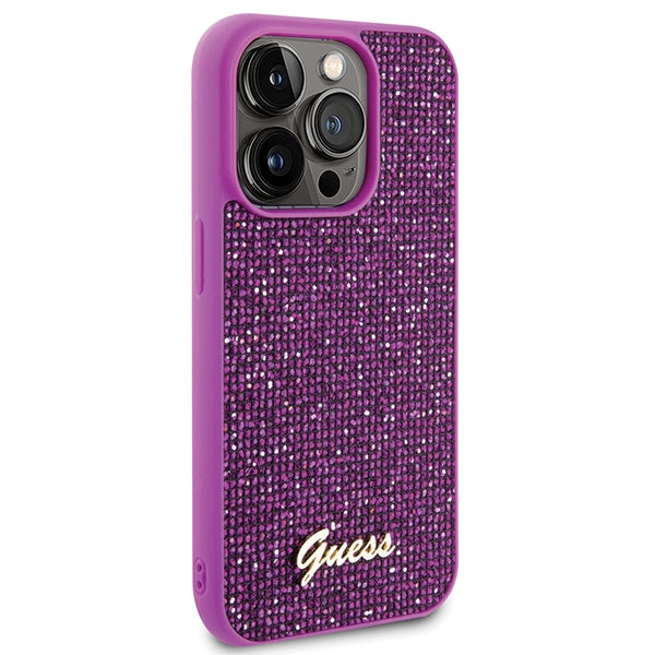 Guess Disco Metal Script case for iPhone 15 Pro - pink