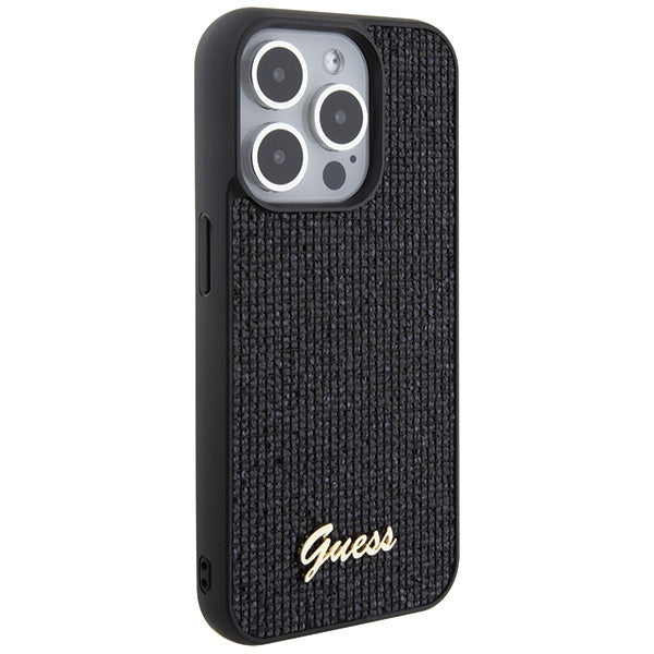 Guess Disco Metal Script case for iPhone 15 Pro - black