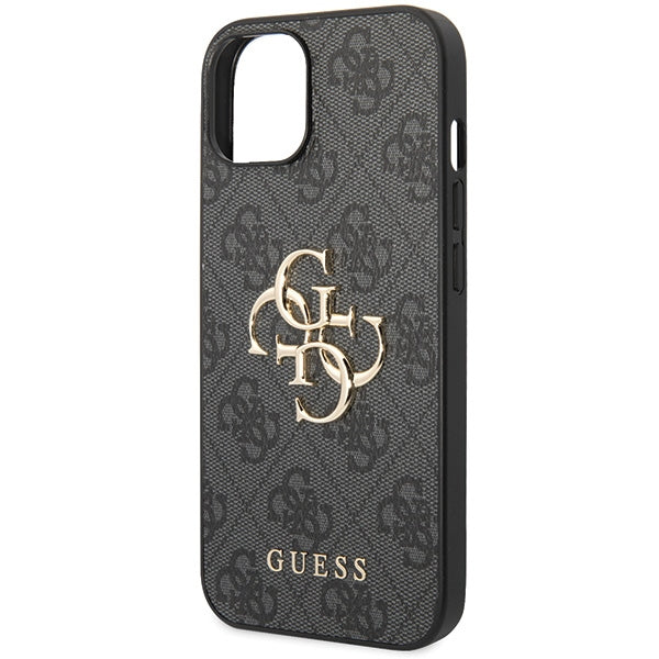 Guess 4G Big Metal Logo iPhone 15 Case - Gray
