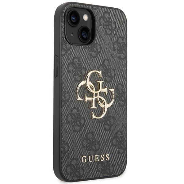 Guess 4G Big Metal Logo iPhone 15 Case - Gray