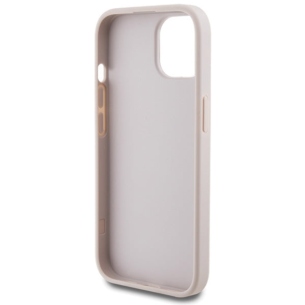 Guess 4G Metal Gold Logo case for iPhone 15 - pink