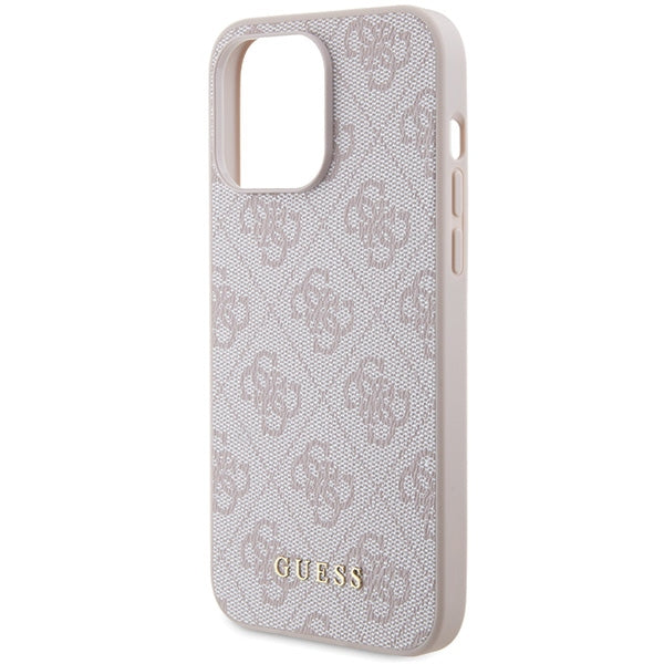 Guess 4G Metal Gold Logo case for iPhone 15 Pro Max - pink