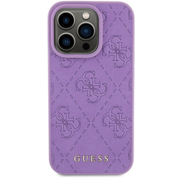 Guess Leather 4G Stamped case for iPhone 15 Pro Max - purple