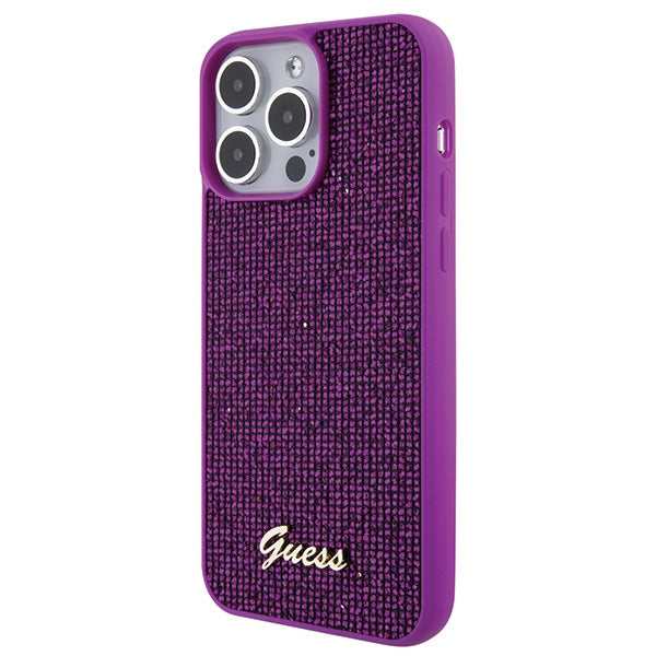 Guess Disco Metal Script case for iPhone 15 Pro Max - pink