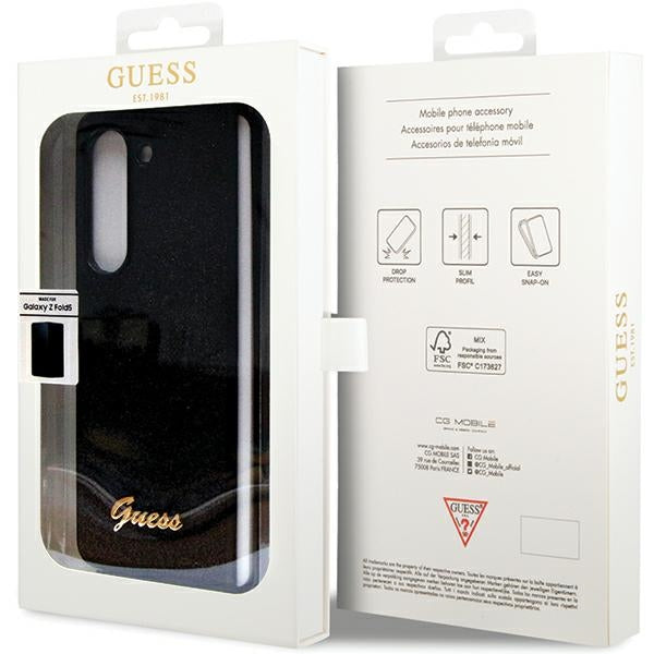 Guess Glitter Script case for Samsung Galaxy Z Fold 5 - black