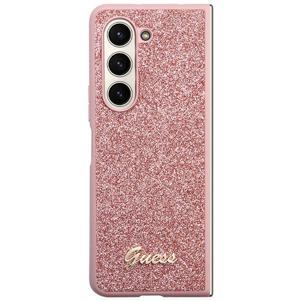 Guess Glitter Script case for Samsung Galaxy Z Fold 5 - pink