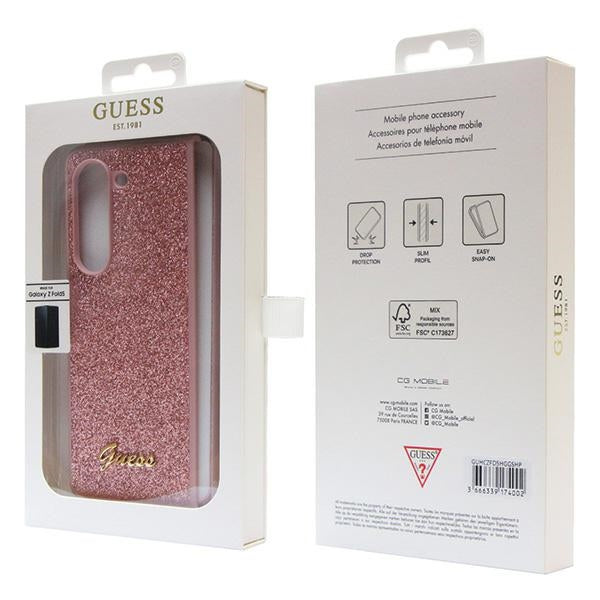 Guess Glitter Script case for Samsung Galaxy Z Fold 5 - pink