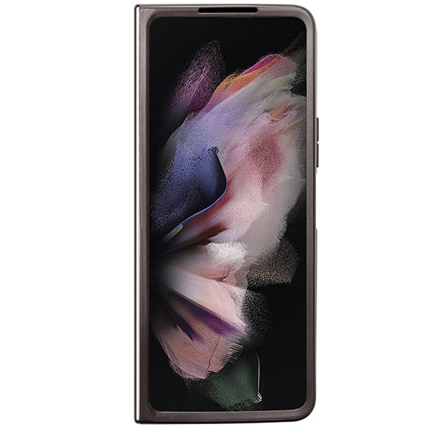 Guess Leather 4G Triangle Strass case for Samsung Galaxy Z Fold 5 - brown