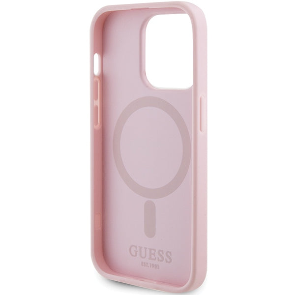 Guess GUHMP13LPSAHMCP case for iPhone 13 Pro / 13 - pink Saffiano MagSafe