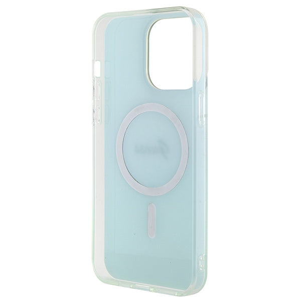 Guess IML Iridescent MagSafe case for iPhone 15 Pro - turquoise