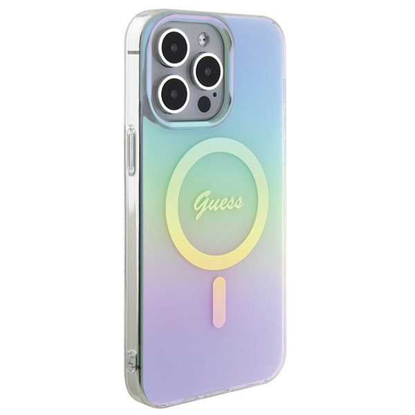 Guess IML Iridescent MagSafe case for iPhone 15 Pro - turquoise