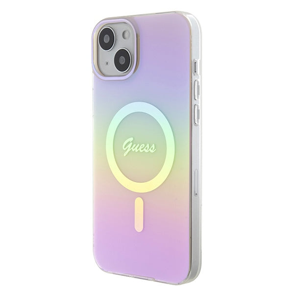 Guess GUHMP15MHITSP iPhone 15 Plus 6.7" pink/pink hardcase IML Iridescent MagSafe