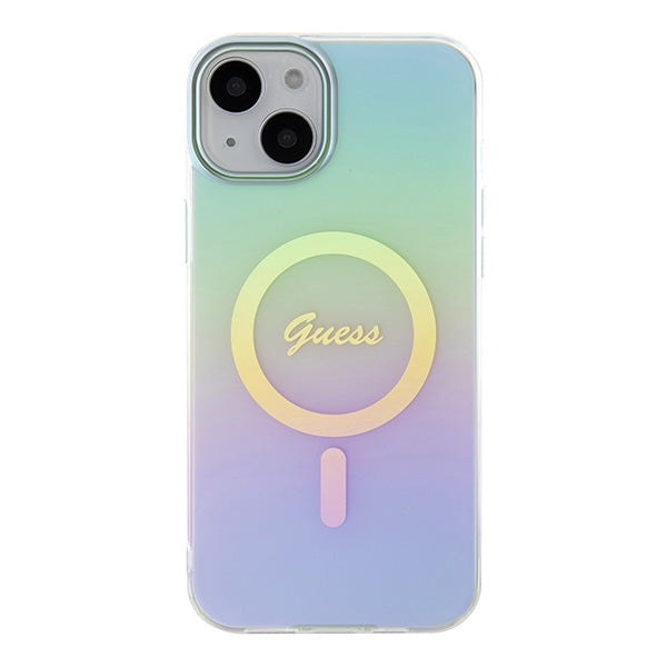 Guess GUHMP15MHITSQ iPhone 15 Plus 6.7" turquoise/turquoise hardcase IML Iridescent MagSafe