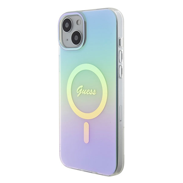 Guess GUHMP15MHITSQ iPhone 15 Plus 6.7" turquoise/turquoise hardcase IML Iridescent MagSafe