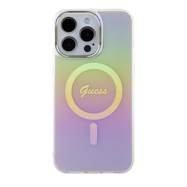 Guess GUHMP15XHITSP iPhone 15 Pro Max 6.7" pink/pink hardcase IML Iridescent MagSafe