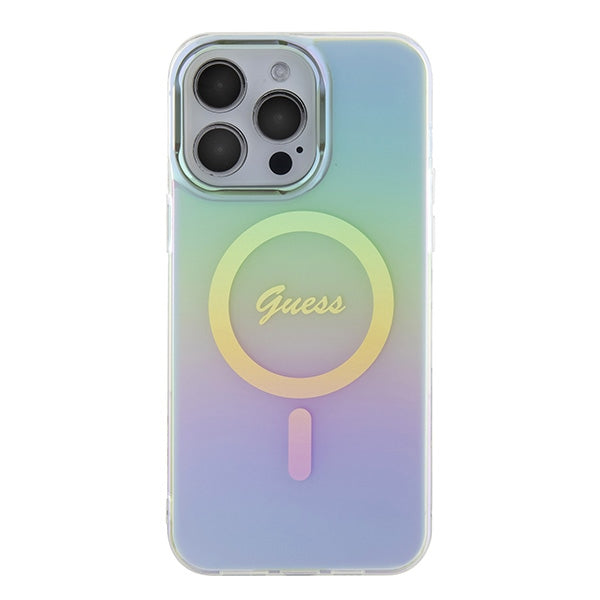 Guess GUHMP15XHITSQ iPhone 15 Pro Max turquoise/turquoise hardcase IML Iridescent MagSafe