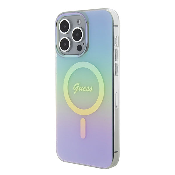 Guess GUHMP15XHITSQ iPhone 15 Pro Max turquoise/turquoise hardcase IML Iridescent MagSafe