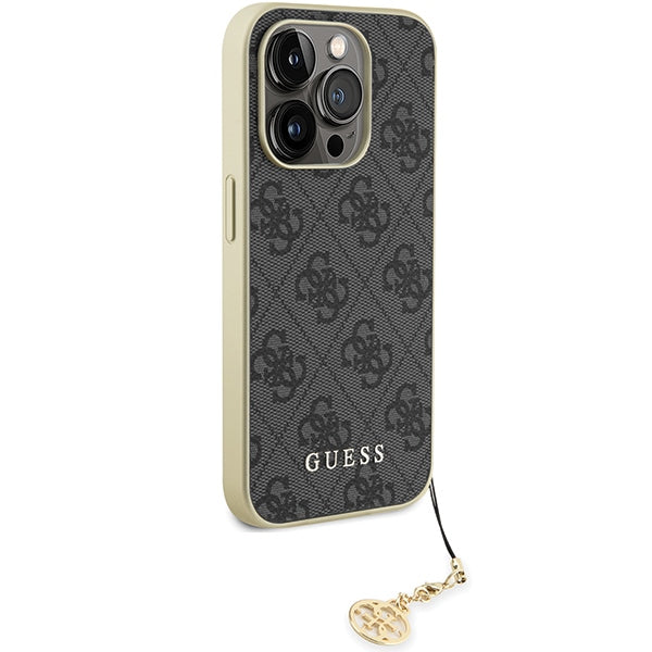 Guess GUHCP15LGF4GGR iPhone 15 Pro 6.1" gray/gray hardcase 4G Charms Collection