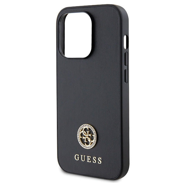 Guess GUHCP15LPS4DGPK iPhone 15 Pro 6.1" black/black hardcase Strass Metal Logo