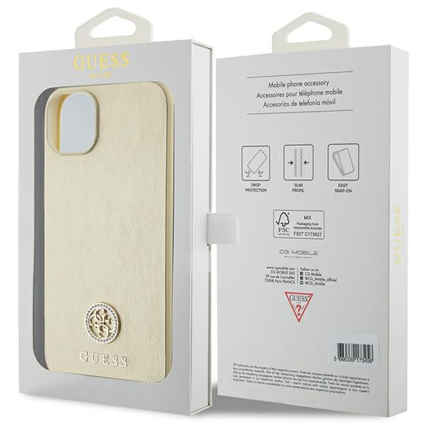 Guess GUHCP15MPS4DGPD iPhone 15 Plus 6.7" gold/gold hardcase Strass Metal Logo