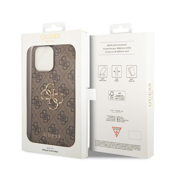 Guess GUHCP15X4GMGBR iPhone 15 Pro Max 6.7" brown/brown hardcase 4G Big Metal Logo