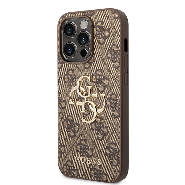 Guess GUHCP15X4GMGBR iPhone 15 Pro Max 6.7" brown/brown hardcase 4G Big Metal Logo