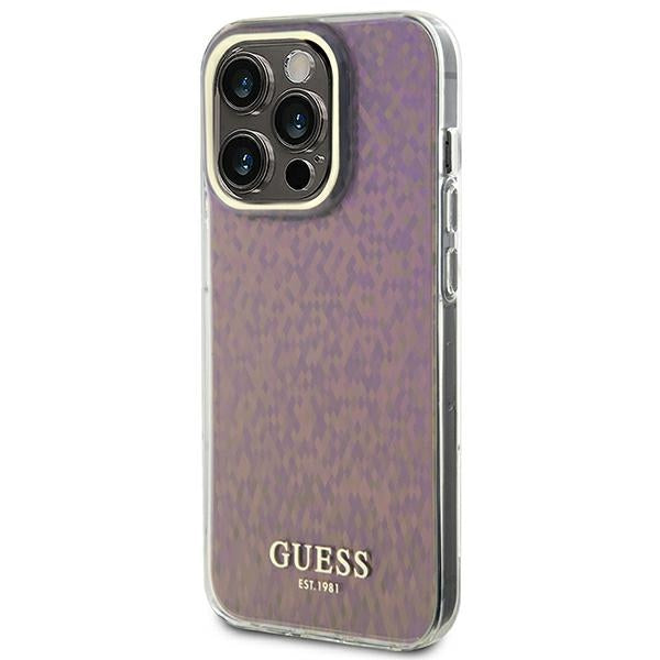 Guess GUHCP15XHDECMP iPhone 15 Pro Max 6.7" pink/pink hardcase IML Faceted Mirror Disco Iridescent