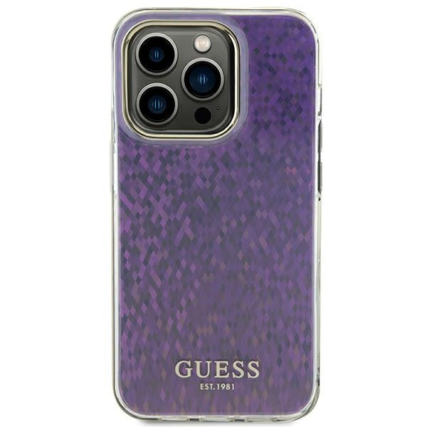 Guess GUHCP15XHDECMP iPhone 15 Pro Max 6.7" pink/pink hardcase IML Faceted Mirror Disco Iridescent