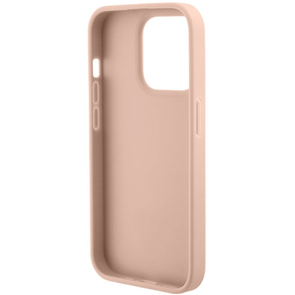 Guess GUHCP15XPCRTHCP iPhone 15 Pro Max pink/pink hardcase Croco Triangle Metal Logo