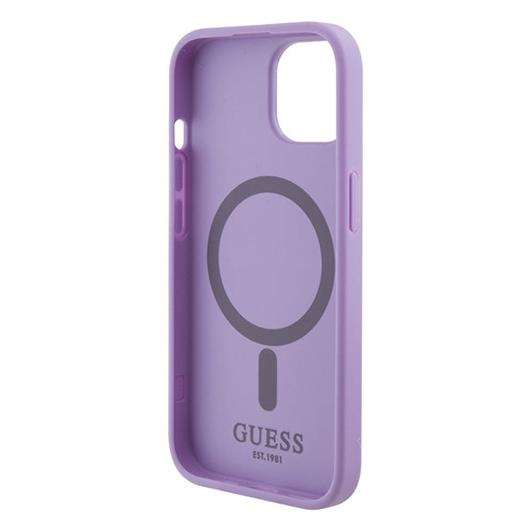 Guess GUHMP15SPSAHMCU iPhone 15 6.1" purple/purple hardcase Saffiano MagSafe