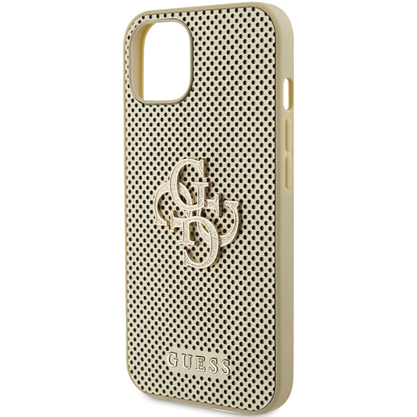 Guess Perforated 4G Glitter case for iPhone 15 - gold
