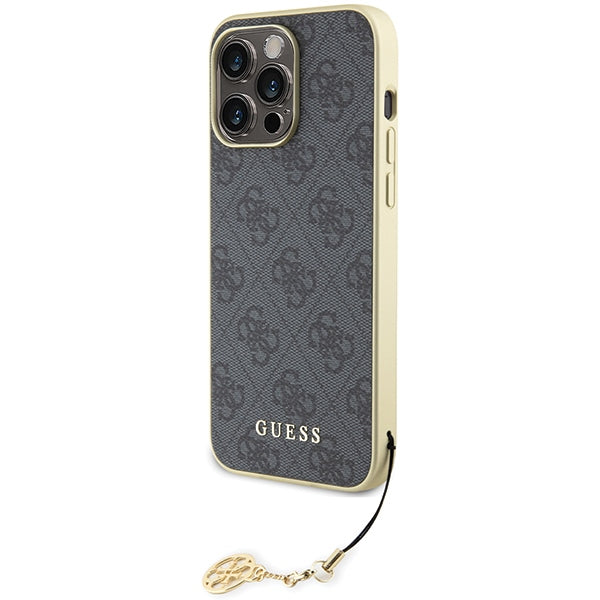 Guess 4G Charms Collection case for iPhone 15 Pro Max - gray