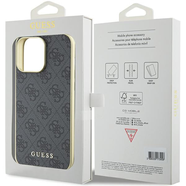 Guess 4G Charms Collection case for iPhone 15 Pro Max - gray