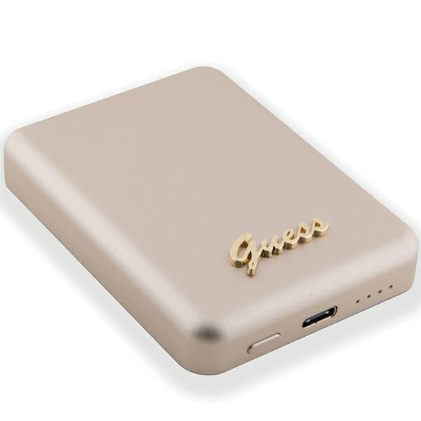 Guess MagSafe Metal Script Logo induction power bank 5W 3000mAh - gold